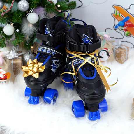 Blue and Black Roller Skates for Kids with 4 Wheel by The Magic Toy Shop - UKBuyZone