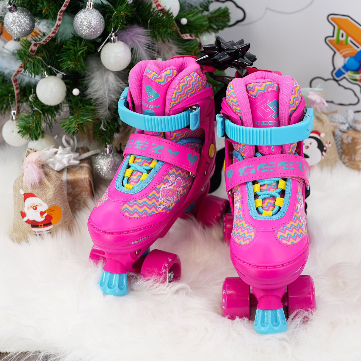 Pink Roller Skates for Kids with 4 Wheel by The Magic Toy Shop - UKBuyZone