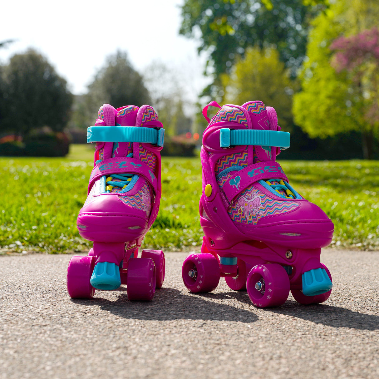 Pink Roller Skates for Kids with 4 Wheel by The Magic Toy Shop - UKBuyZone