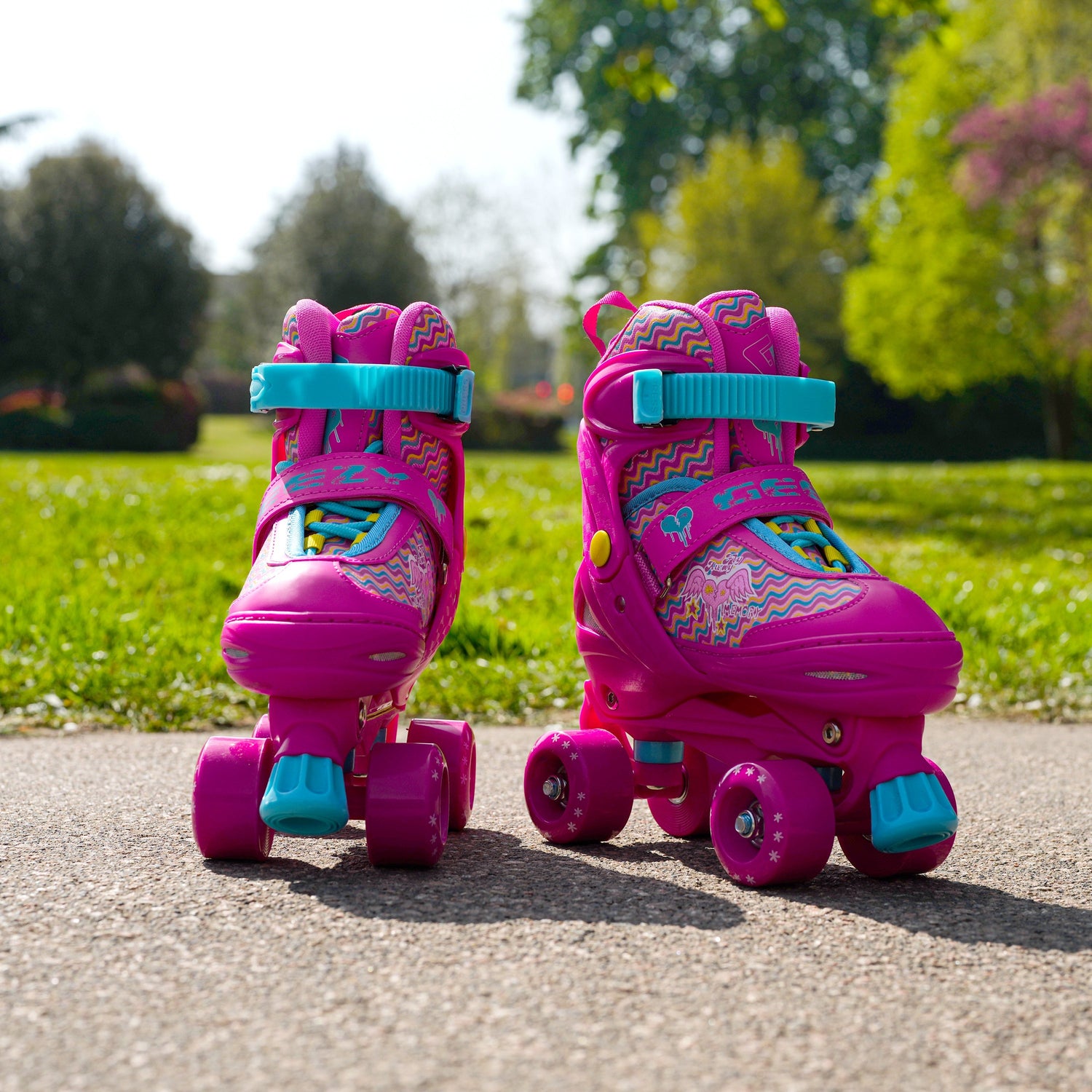 Pink Roller Skates for Kids with 4 Wheel by The Magic Toy Shop - UKBuyZone