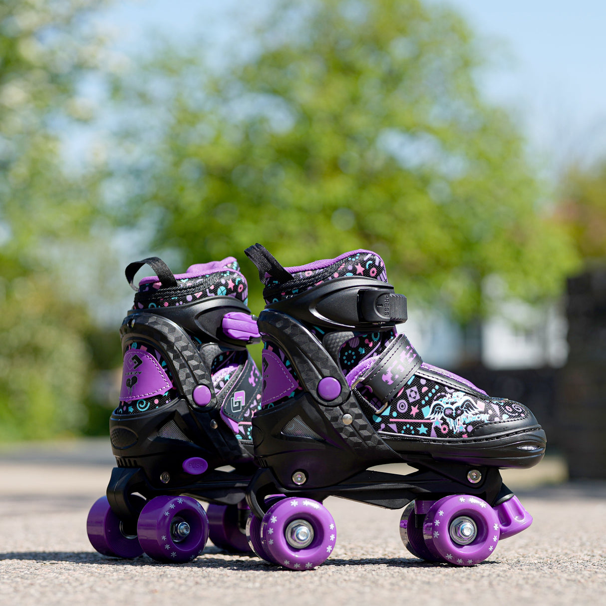 Purple Roller Skates for Kids with 4 Wheel by The Magic Toy Shop - UKBuyZone