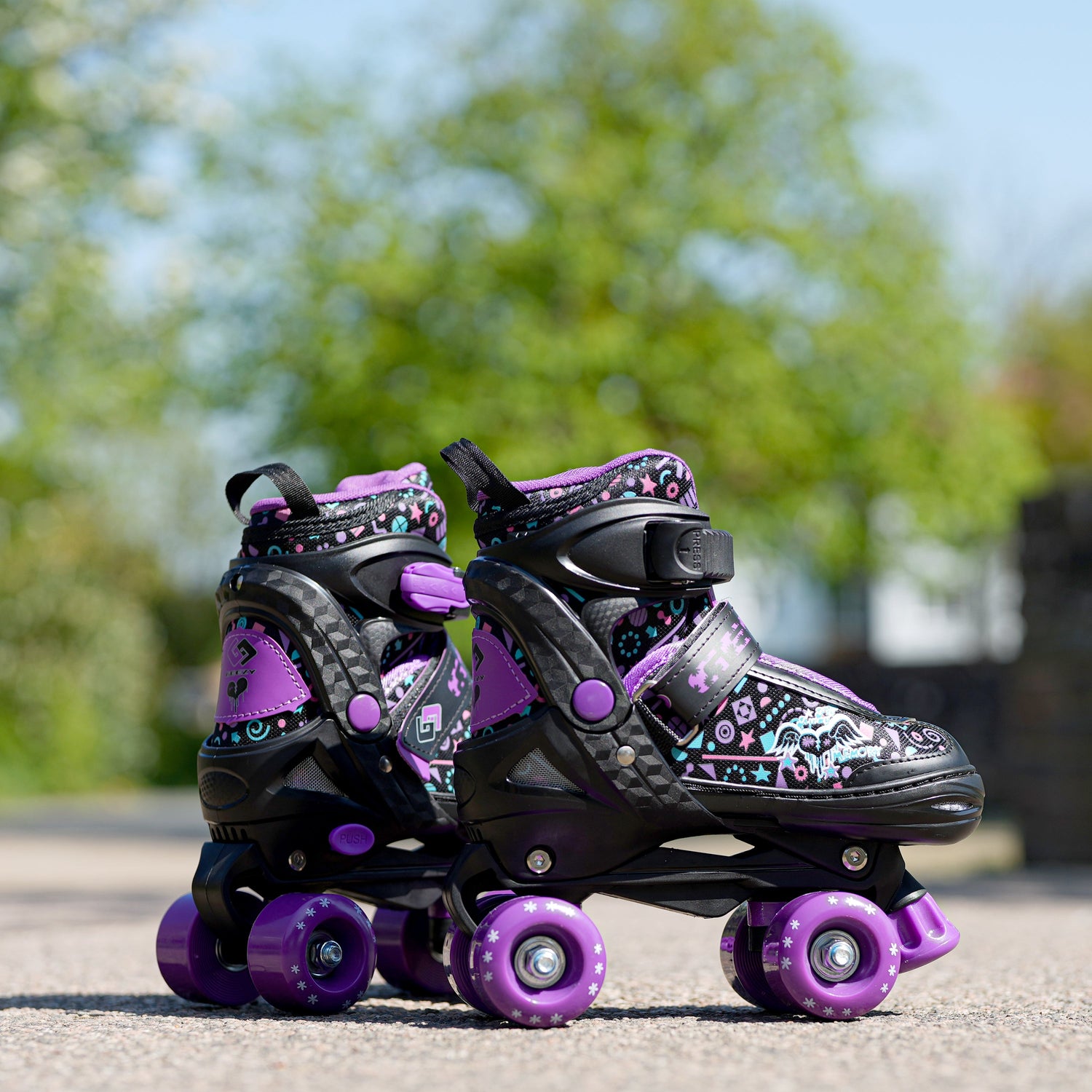Purple Roller Skates for Kids with 4 Wheel by The Magic Toy Shop - UKBuyZone