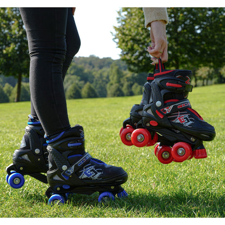 Red and Black Roller Skates for Kids with 4 Wheel by The Magic Toy Shop - UKBuyZone