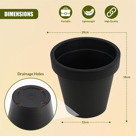 Small Round Anthracite Flower Planter 20 x 18 cm by Geezy - UKBuyZone