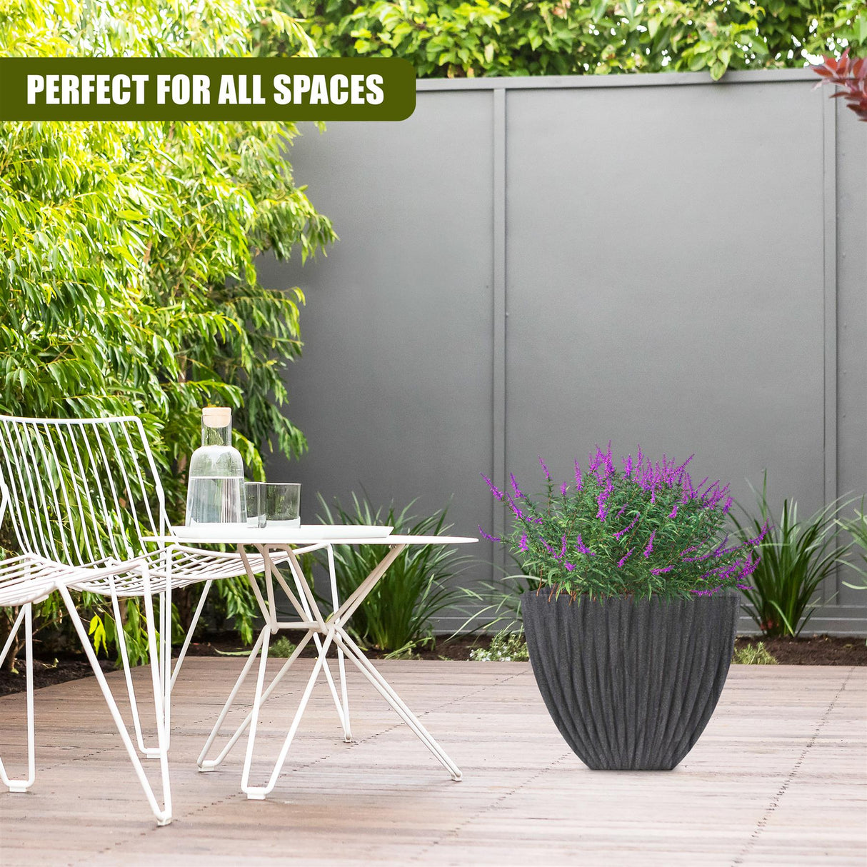 Large Charcoal Black Lotus Square Planter by GEEZY - UKBuyZone