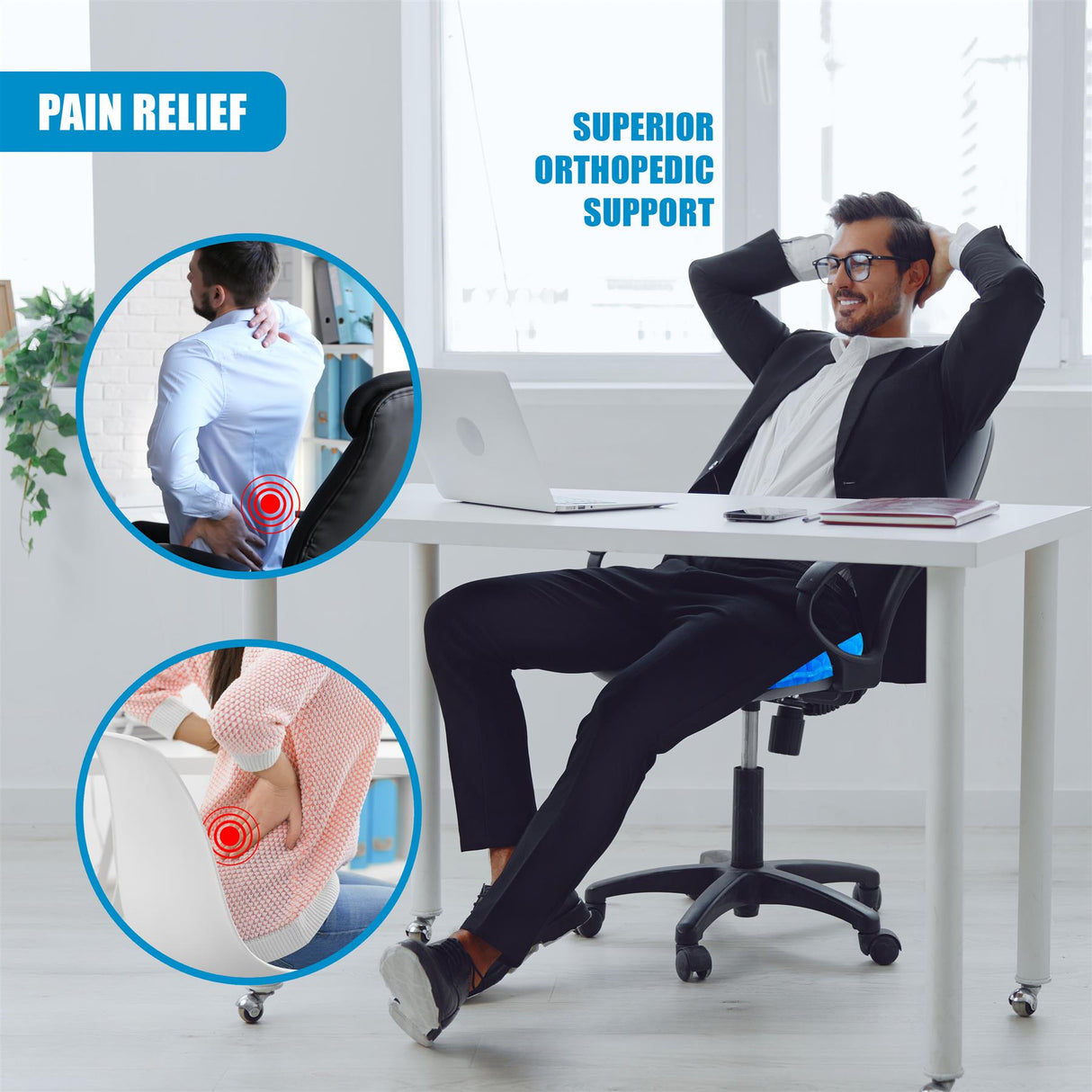 Orthopaedic Gel Seat Pillow by GEEZY - UKBuyZone