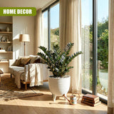 White Flower Pot with Legs, 39.5 cm