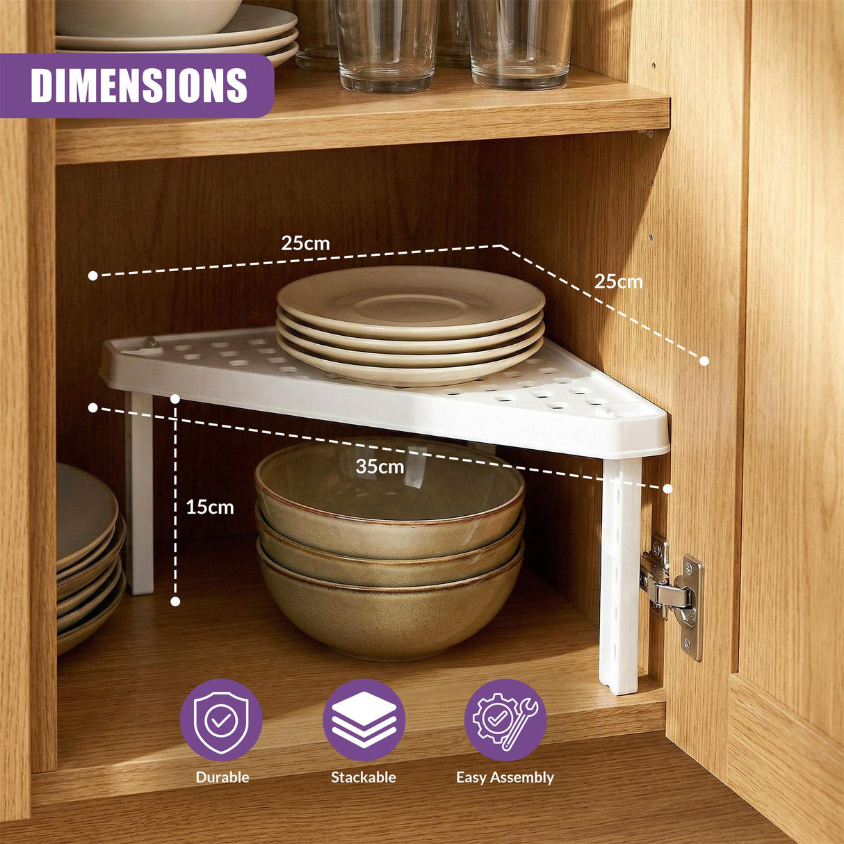 Stackable Corner Shelf Insert