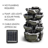 GEEZY Rock Solar Water Feature Outdoor With LED