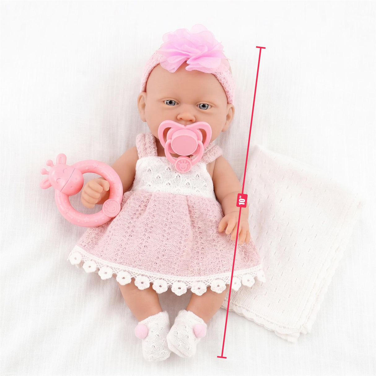 10" Baby Doll Play Set with Dummy and Rattle