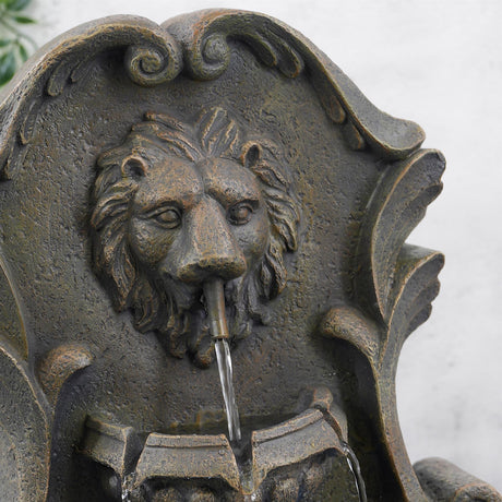 Lion Water Feature Outdoor With LED by GEEZY - UKBuyZone