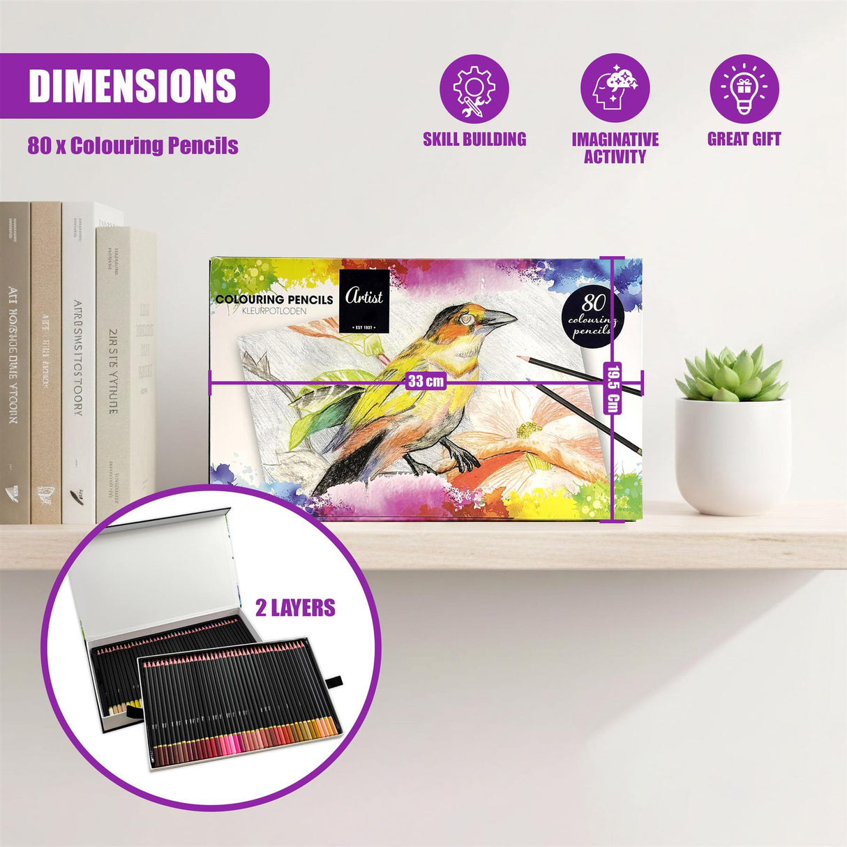 80 Colouring Pencils Set