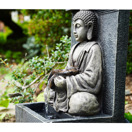 Solar Stone Buddha Fountain by Geezy - UKBuyZone