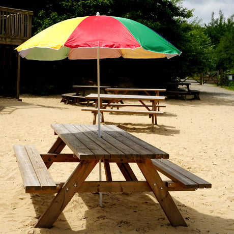 Multi-Coloured Beach Tilting Parasol 1.6M by The Magic Toy Shop - UKBuyZone