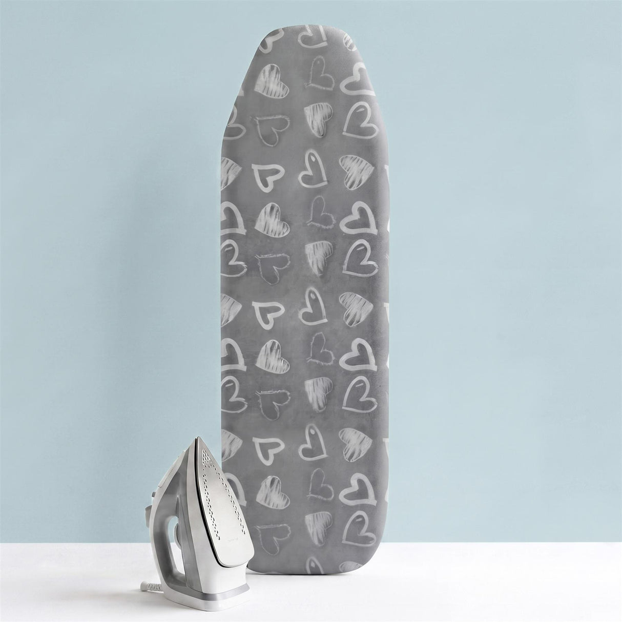 Grey Heart Ironing Board Cover (122 x 38 cm)