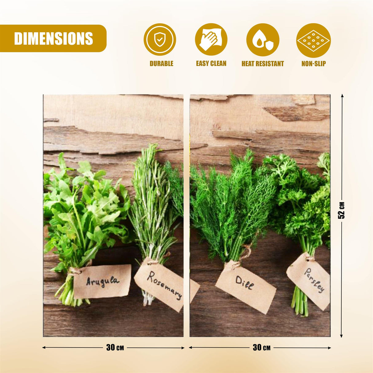 Glass Cutting Boards with Herbs Design