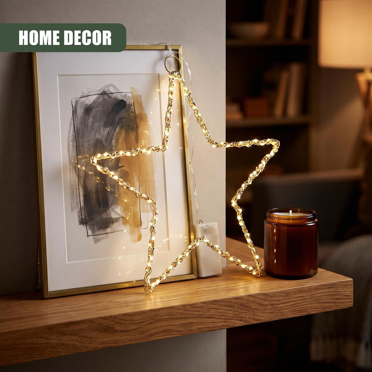 Star LED Fairy Light Gold Wire 30cm