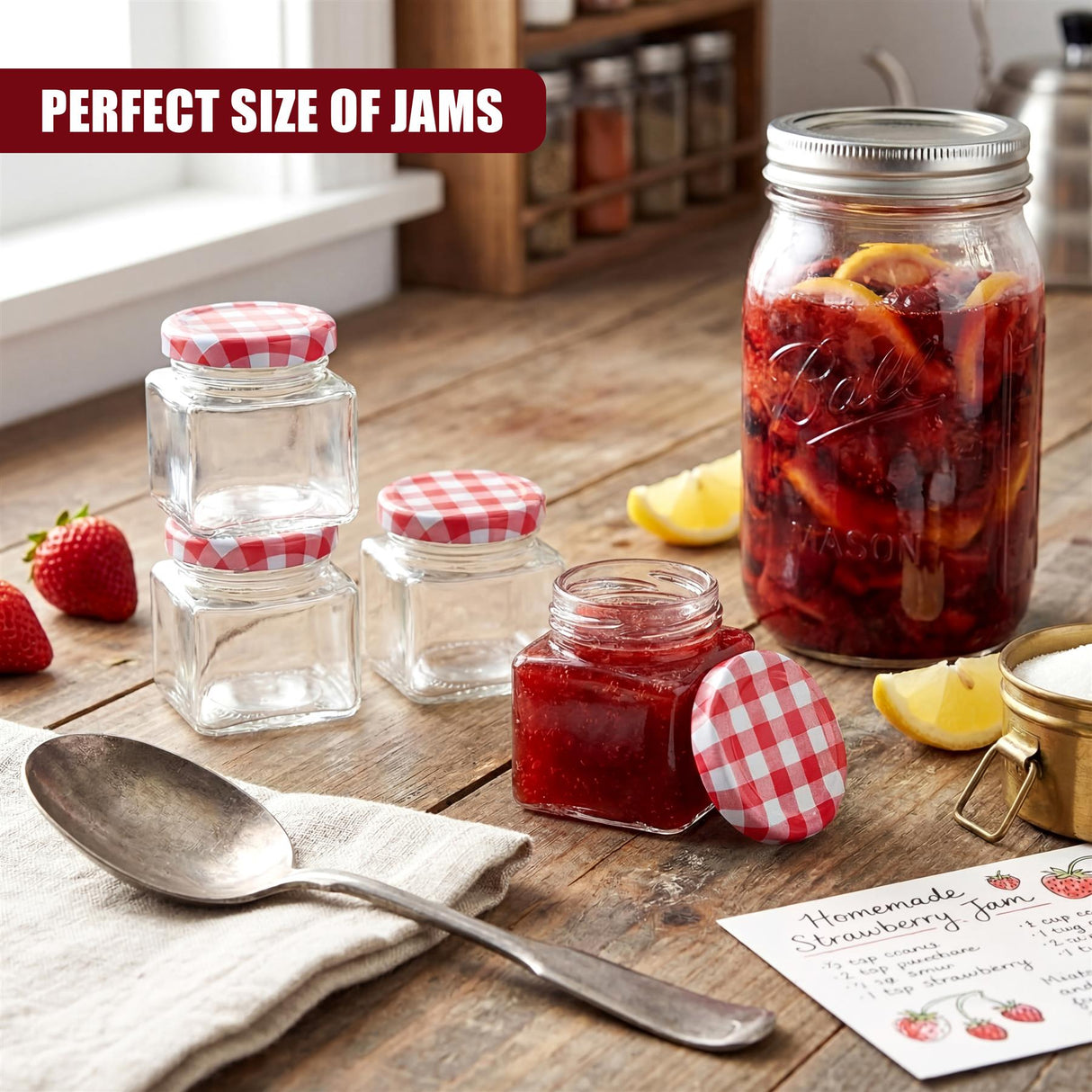 Set of 4 Mini Glass Jars, 75 ml