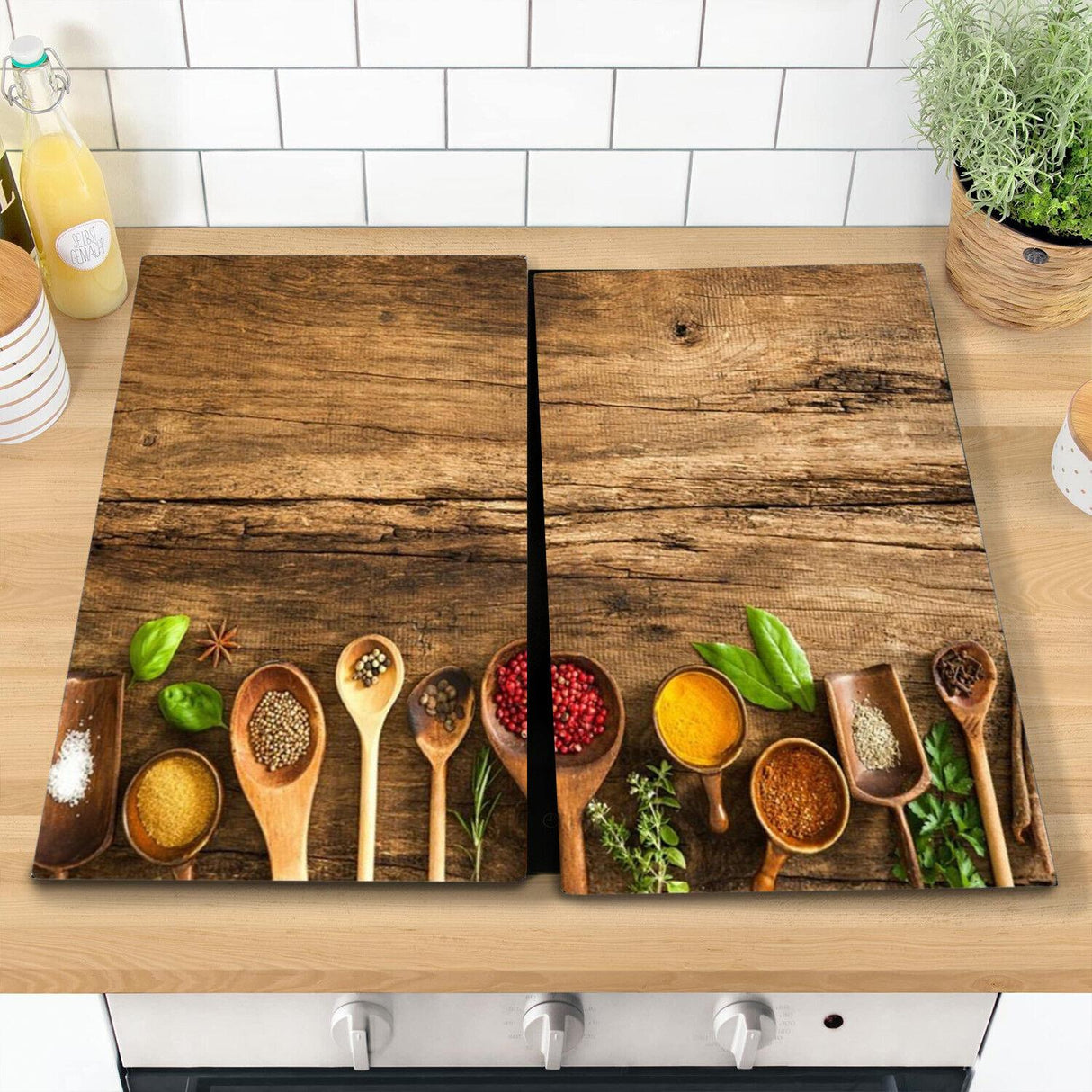 Glass Cutting Boards with Spice Design
