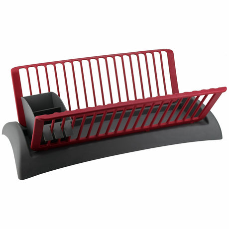 Grey and Red Dish Drainer and Cutlery Holder by Kitchen - UKBuyZone