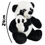 A super soft plush toy set featuring a mommy panda and her baby, with the mommy panda measuring 24 cm in height. Designed for cuddling and play, this adorable plush toy is perfect for children and collectors alike. Ideal gift for panda lovers. Available at ukbuyzone.