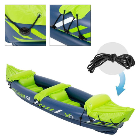 gHOST-7 Inflatable Canoe Kayak Dinghy Boat with Double Paddle 2 - Person by Geezy - UKBuyZone