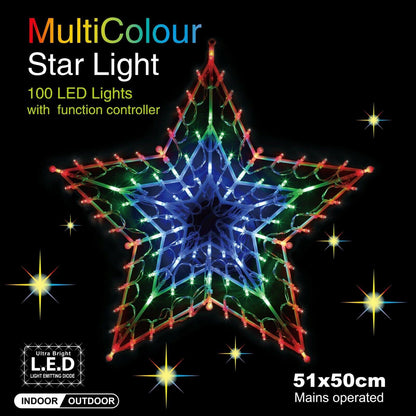 Christmas LED Light Star Silhouette Multicoloured by GEEZY - UKBuyZone