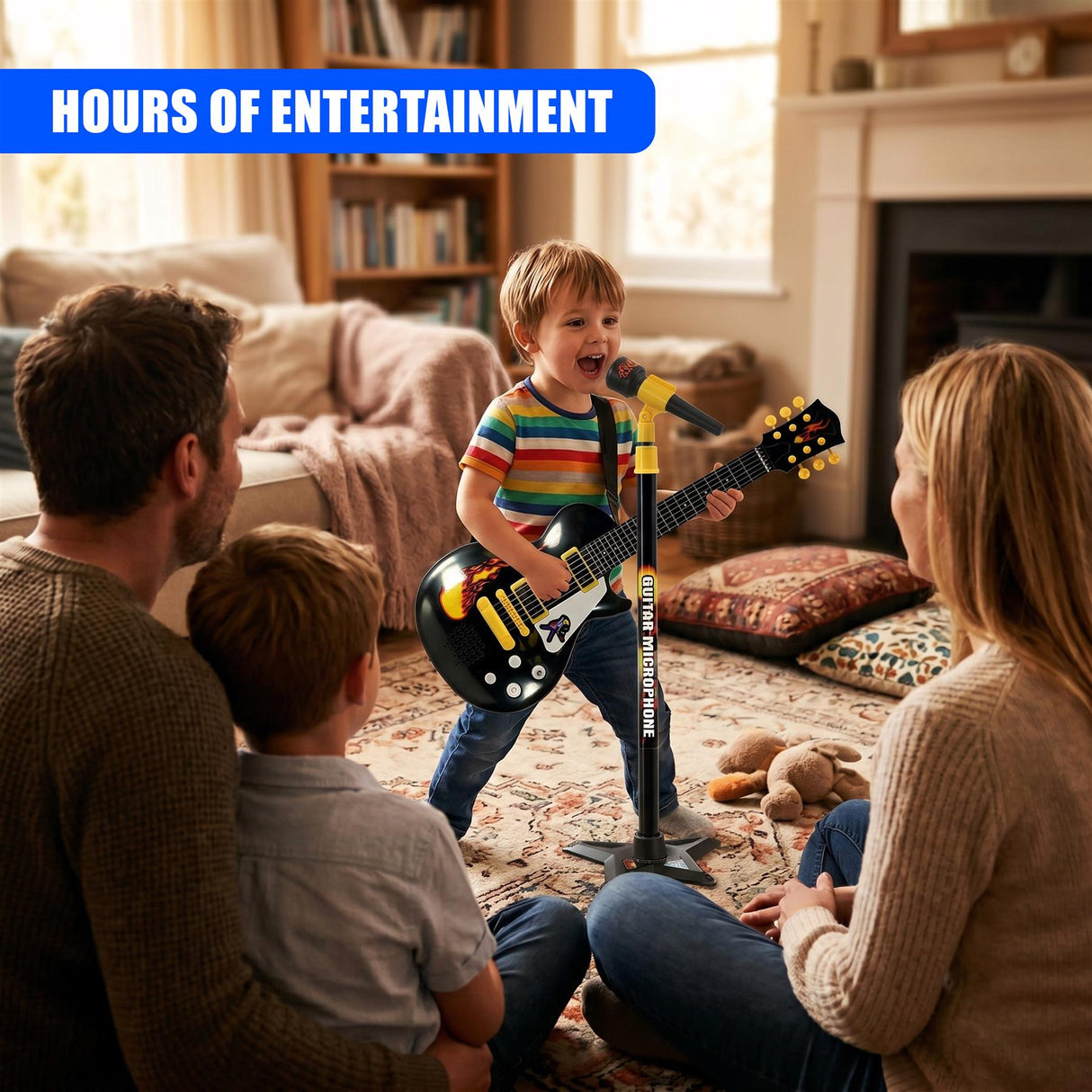 Kids Electric Guitar & Microphone Set