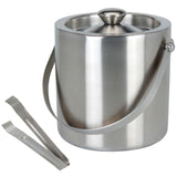 Geezy Stainless Steel Ice Bucket With Lid And Ice Tongs