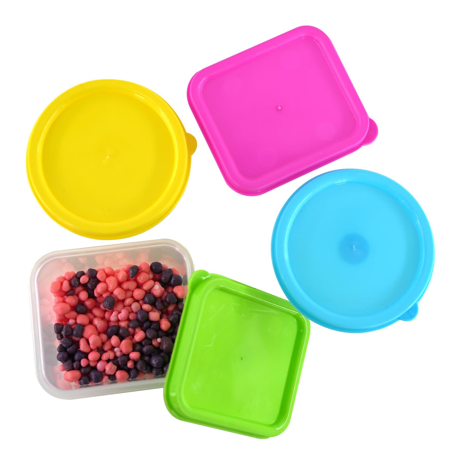 Set of 4 Mini Food Storage Containers with Lids, Plastic Lids Included ...