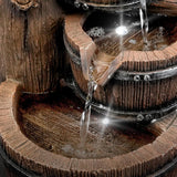 Barrel Water Feature Outdoor With LED by GEEZY - UKBuyZone