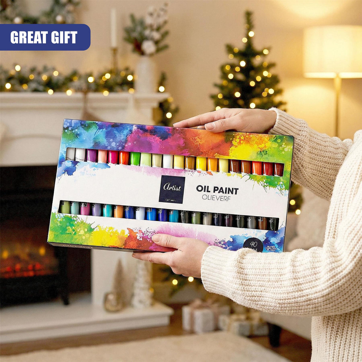 40 Piece Oil Paint Set