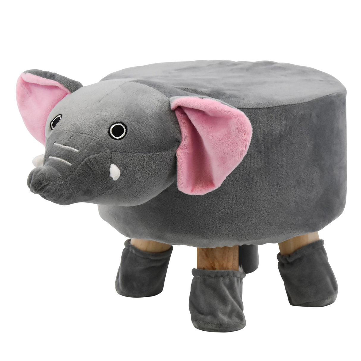 Kids Round Wooden Elephant Stool by The Magic Toy Shop - UKBuyZone