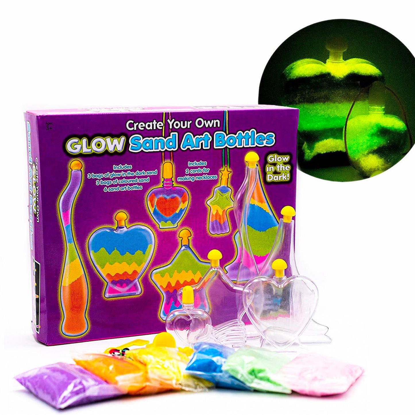 Childrens Glow in the Dark Bottle Sand Activity Kit by The Magic Toy Shop - UKBuyZone