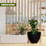 Large Charcoal Black Lotus Square Planter