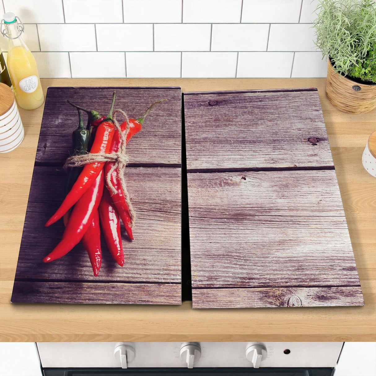 Glass Cutting Boards with Chili Pepper Design by Geezy - UKBuyZone