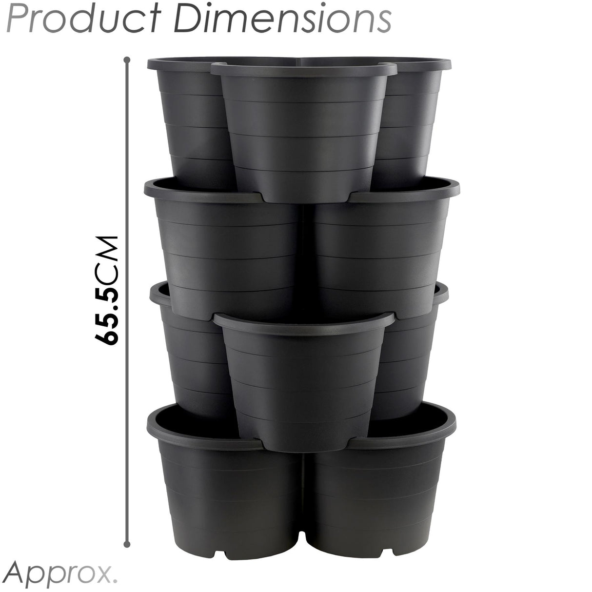 Set of 4 Trio Stackable Flower Pots by GEEZY - UKBuyZone