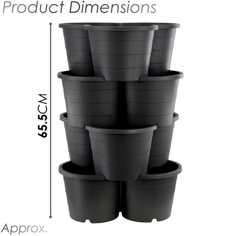 Set of 4 Trio Stackable Flower Pots by GEEZY - UKBuyZone