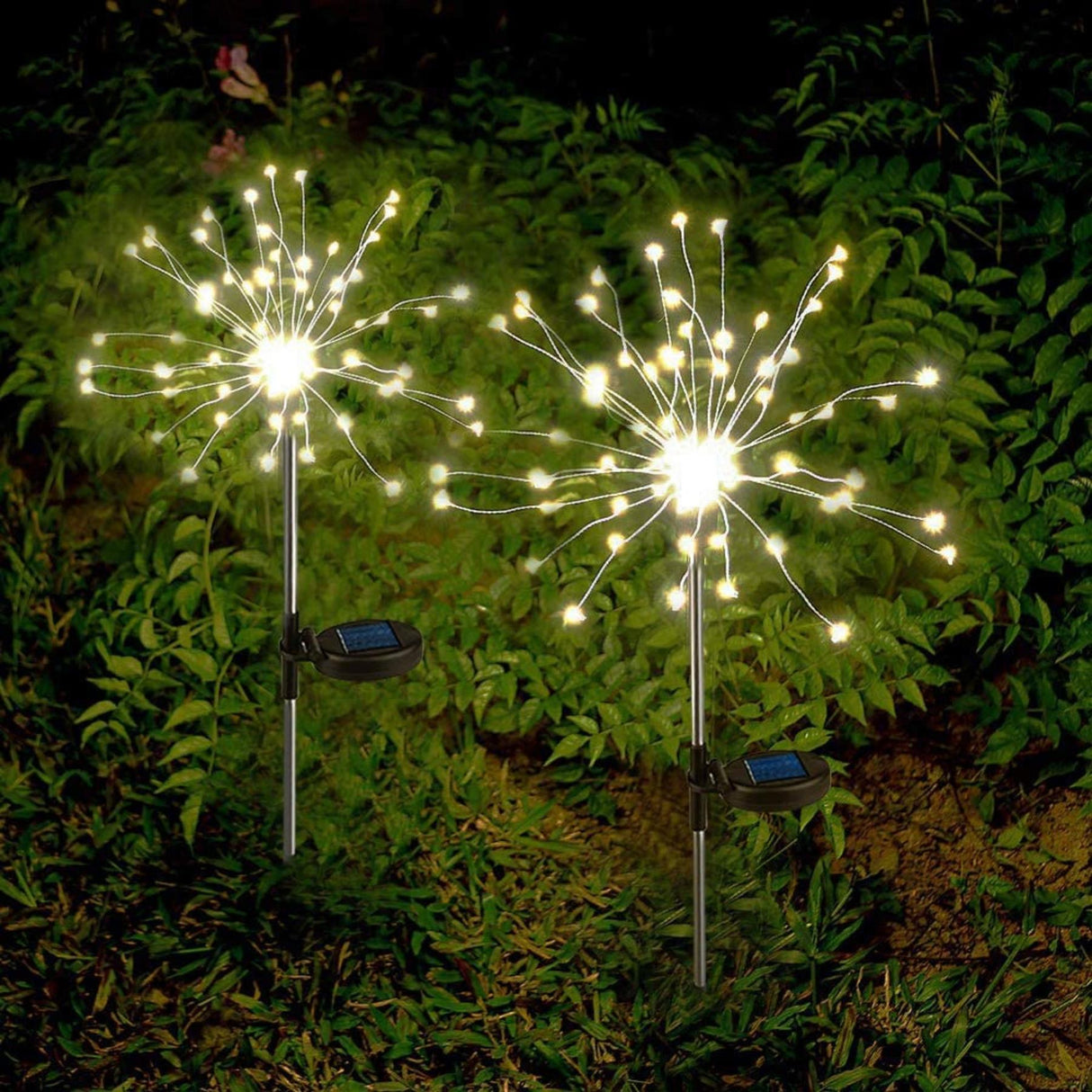 90 Led Starburst Solar Powered Stake Lights 2 Pack by Geezy - UKBuyZone