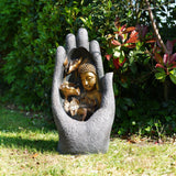 Hand Buddha Water Feature Outdoor With LED by GEEZY - UKBuyZone