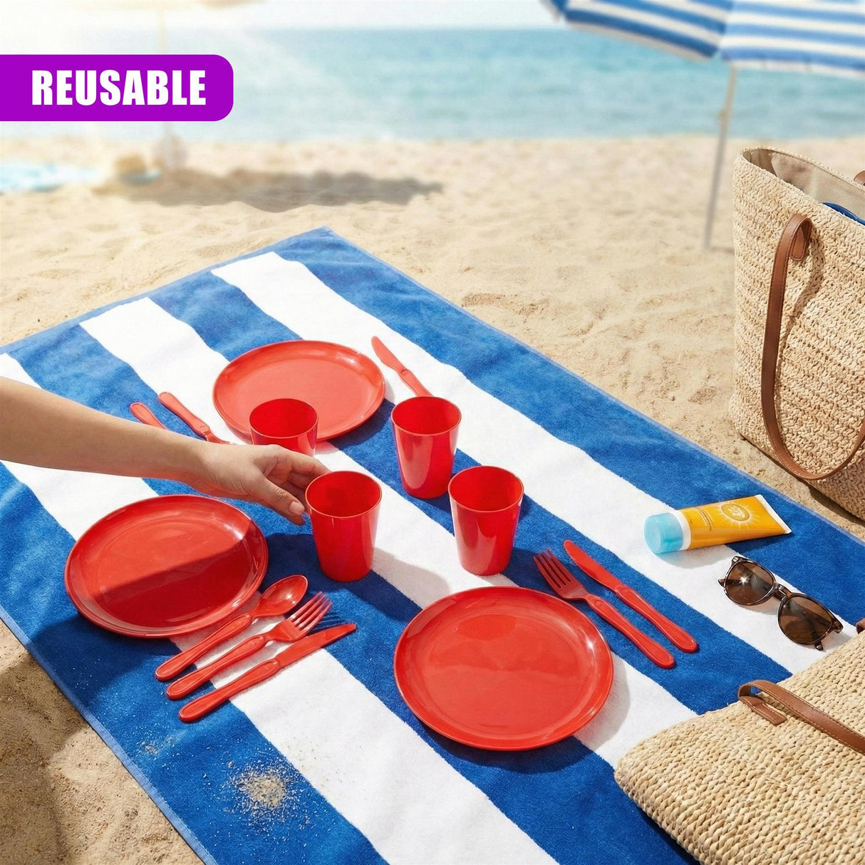 21 Piece Picnic Cutlery Set