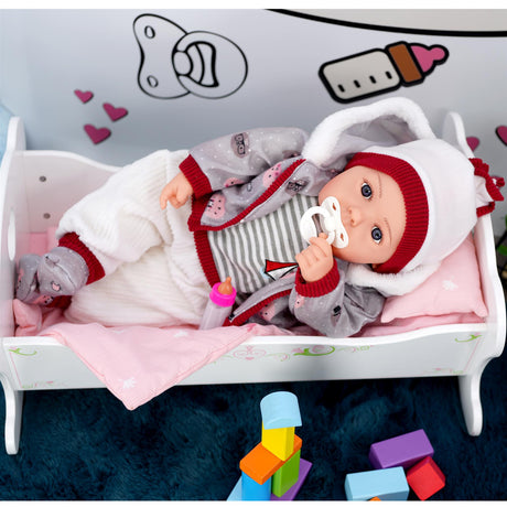 Grey Bibi Baby Doll Toy With Dummy & Sounds by BiBi Doll - UKBuyZone