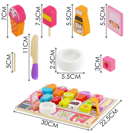 Kids Wooden Ice Cream Shop Set Role Play Toys by The Magic Toy Shop - UKBuyZone