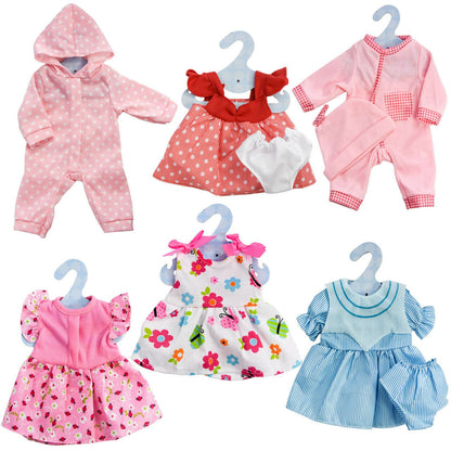 Baby Doll Clothes Set of 6 for Dolls 12-16" by BiBi Doll - UKBuyZone