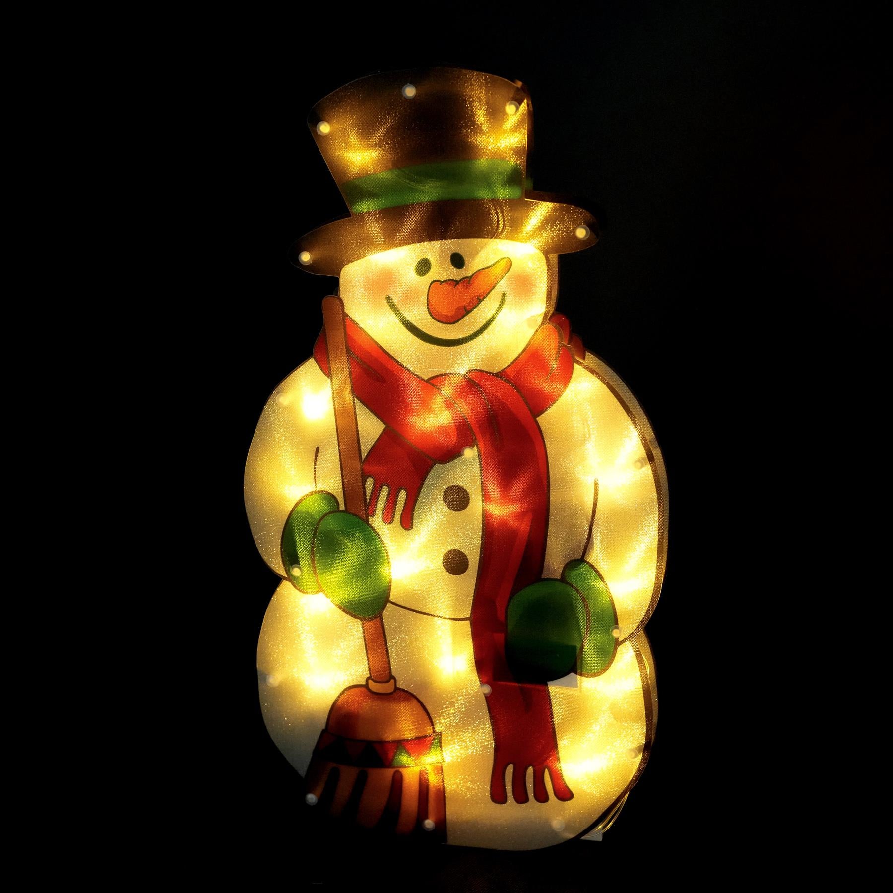 Snowman with Broom Sign Christmas LED Light Silhouette by The Magic Toy Shop - UKBuyZone