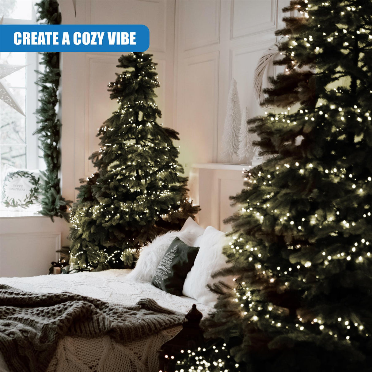300 LED Cluster Christmas Lights - Cool White