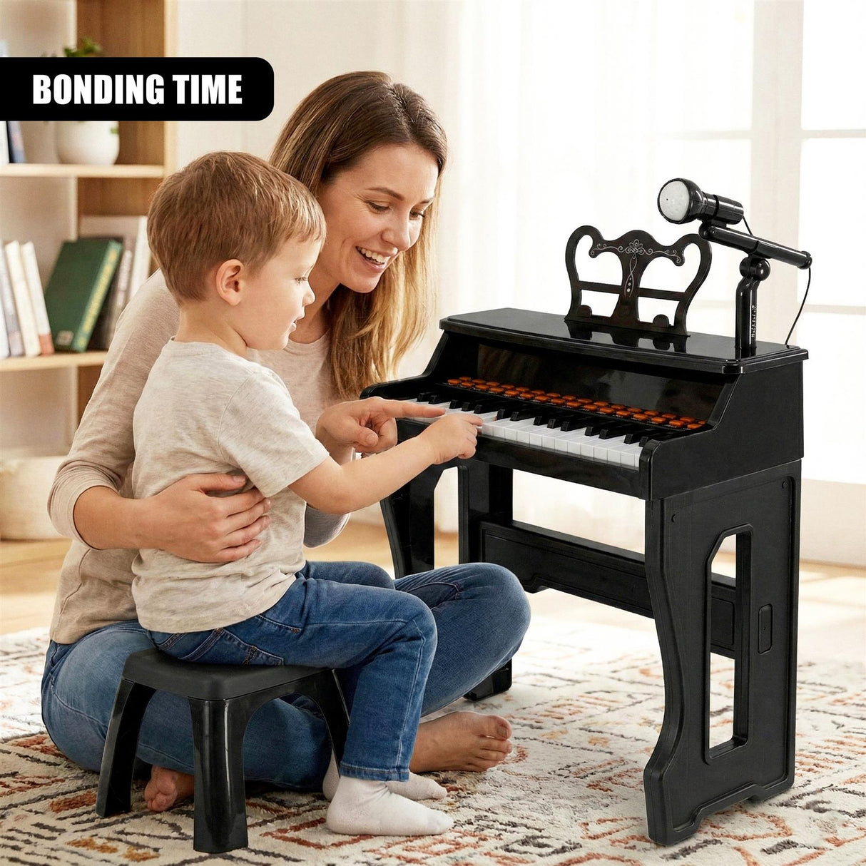 "Electronic Kids Piano: 37 Keys, Portable Design, Colorful & Durable, Perfect for Beginners, Includes Stand and Stool." - UKBuyZone