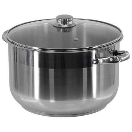 Induction Stockpot With Glass Lid - 14 ltr by GEEZY - UKBuyZone