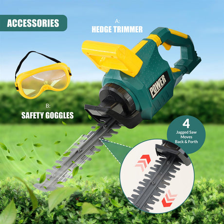 Kids Garden Hedge Trimmer Toy with Safety Goggles by The Magic Toy Shop - UKBuyZone
