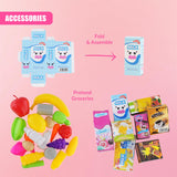 Pink Shopping Trolley Cart Play Food Set by The Magic Toy Shop - UKBuyZone